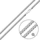 Sterling Silver Non-Plated 3.7mm Square Franco Chain