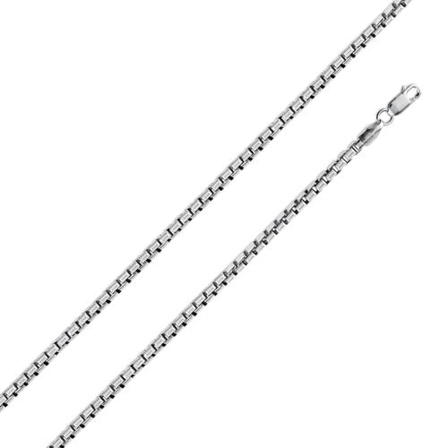 Sterling Silver Box 035-1.7mm chain with Lobster Clasp Closure