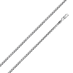 Sterling Silver Box 035-1.8mm chain with Lobster Clasp Closure, Length 16