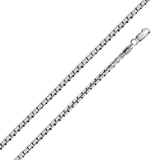 Sterling Silver Round Box 050-2.4mm Chain with Lobster Clasp Closure, Length 24