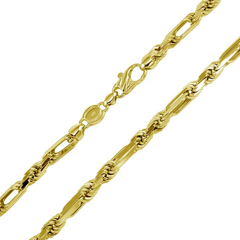 Sterling Silver Gold Plated Hand Made Figarope Chains