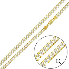 Load image into Gallery viewer, Sterling Silver Gold Plated 2 Toned 4.3MM DC Cuban Chain