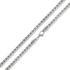 Sterling Silver Gun Metal Plated 100-3.1mm Franco Chain