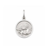 Sterling Silver Kissing Angels Medallion Charm