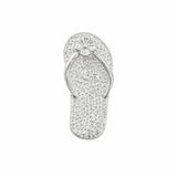 Sterling Silver High Polished Textured Flower Sandal Charm