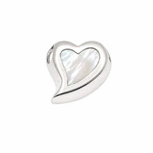 Load image into Gallery viewer, Sterling Silver High Polish Mother Of Pearl Slanted Heart Charm