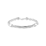 Sterling Silver Hollow Rope Twisted Round Bar 5.3mm Bracelet