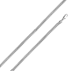 Sterling Silver Rhodium Plated Hollow Franco Chain
