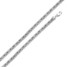 Load image into Gallery viewer, Sterling Silver Rhodium Plated Hollow Byzantine Chain