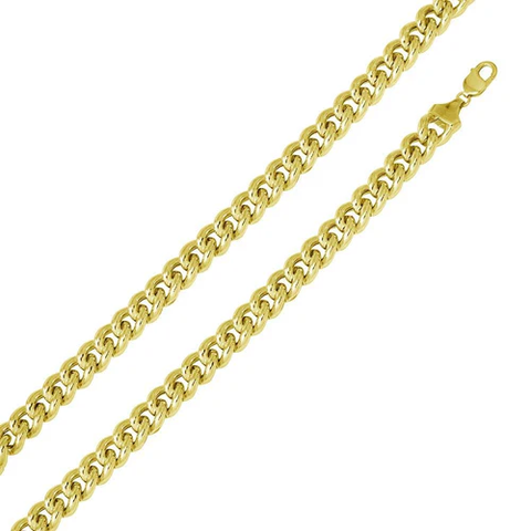 Sterling Silver Gold Plated Hollow 12.8mm Curb Chain