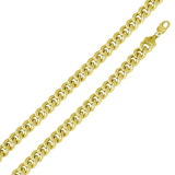 Sterling Silver Gold Plated Hollow 14.5mm Curb Chain