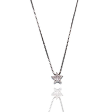 Load image into Gallery viewer, Sterling Silver Rhodium Plated Star On Adjustable Box Chain Necklace