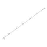 Sterling Silver Rhodium Plated Multi Heart Opal Adjustable Bracelet