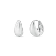 Load image into Gallery viewer, Sterling Silver Rhodium Plated Chunky 9mm Round Huggie Hoop Earrings