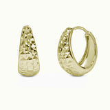 Sterling Silver Gold Plated Diamond Cut Hoop Earrings