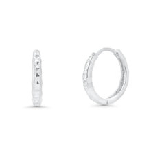 Load image into Gallery viewer, Sterling Silver Rhodium Plated DC Dainty Hoop Earrings