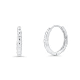 Sterling Silver Rhodium Plated DC Dainty Hoop Earrings