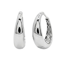 Load image into Gallery viewer, Sterling Silver Rhodium Plated Teardrop Hoop Earrings