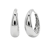 Sterling Silver Rhodium Plated Teardrop Hoop Earrings
