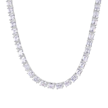 Load image into Gallery viewer, Sterling Silver Rhodium Plated Multi Shape CZ Dangle Bridal Pendant Necklace