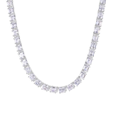 Sterling Silver Rhodium Plated Multi Shape CZ Dangle Bridal Pendant Necklace