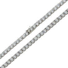 Load image into Gallery viewer, Sterling Silver Rhodium Plated Round 4MM CZ Tennis Necklace