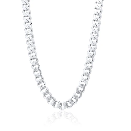 Sterling Silver Rhodium Plated Miami Curb Link Chain Or Bracelet