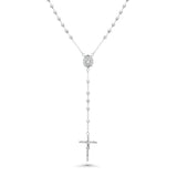 Sterling Silver Rhodium Plated DC Rosary Necklace