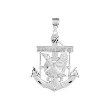 Load image into Gallery viewer, Sterling Silver Diamond Cut Eagle Anchor Pendant
