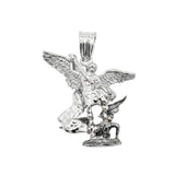 Sterling Silver Two Tone Plated Small Archangel Saint Michael Pendant