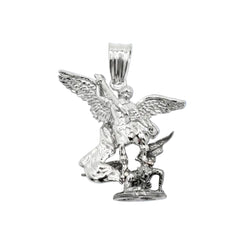 Sterling Silver Two Tone Plated Small Archangel Saint Michael Pendant