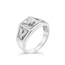 Load image into Gallery viewer, Sterling Silver Rhodium Plated Men's American Eagle Ring