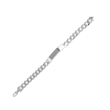 Load image into Gallery viewer, Sterling Silver Engravable ID Super Flat Curb 120 Bracelet