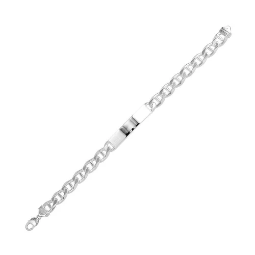 Sterling Silver Engravable ID Flat Marina 150 Bracelet