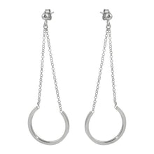 Load image into Gallery viewer, Sterling Silver Rhodium Plated Dangling Horse Shoe Earrings