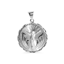 Load image into Gallery viewer, Sterling Silver High Polished DC Round Jesus Christ Pendant