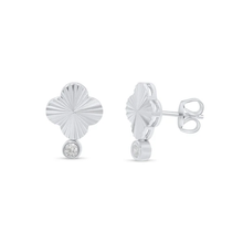 Load image into Gallery viewer, Sterling Silver Rhodium Plated Clear CZ Mushroom Charm Adjustable Necklace