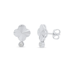 Sterling Silver Rhodium Plated Clear CZ Mushroom Charm Adjustable Necklace
