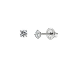 Load image into Gallery viewer, Sterling Silver Rhodium Plated Round Lab Grown Diamonds Martini Setting Push Back Earring