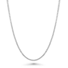 Load image into Gallery viewer, Sterling Silver Rhodium Plated 2mm Round Lab Grown Diamond Tennis Necklace