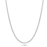 Sterling Silver Rhodium Plated Round Lab Grown Diamond Tennis Necklace