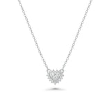 Sterling Silver Rhodium Plated Lab Grown Diamond Encrusted Heart Pendant Necklace