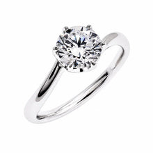 Load image into Gallery viewer, Sterling Silver Rhodium Plated Round Lab Grown Diamond Twist Engagement Ring