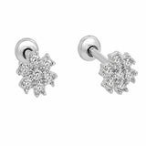 Sterling Silver Rhodium Plated Lab Grown Diamonds Nova Stud Earrings