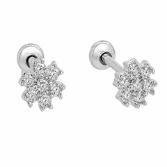 Sterling Silver Rhodium Plated Lab Grown Diamonds Nova Stud Earrings