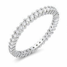 Load image into Gallery viewer, Sterling Silver Rhodium Plated Lab Grown Diamond Eternity Band Ring