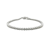 Sterling Silver Rhodium Plated Round Moissanite Tennis Bracelet