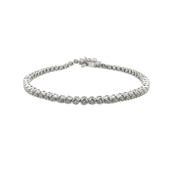 Sterling Silver Rhodium Plated Round Moissanite Tennis Bracelet