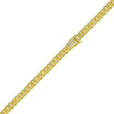 Sterling Silver Gold Plated Moissanite Curb 9.5mm Bracelet
