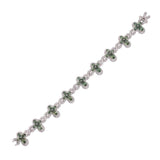 Sterling Silver Rhodium Plated Green Moissanite Infinity Cross Bracelet